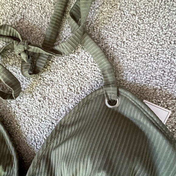 NWT Salt + Cove Tankini and Bottoms Ribbed Olive Green Bathing Suit Size: Small - Picture 4 of 9